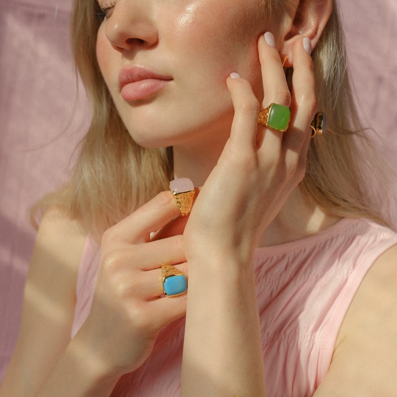 Thumbnail of 'Happy' Turquoise Gemstone Gold Ring image