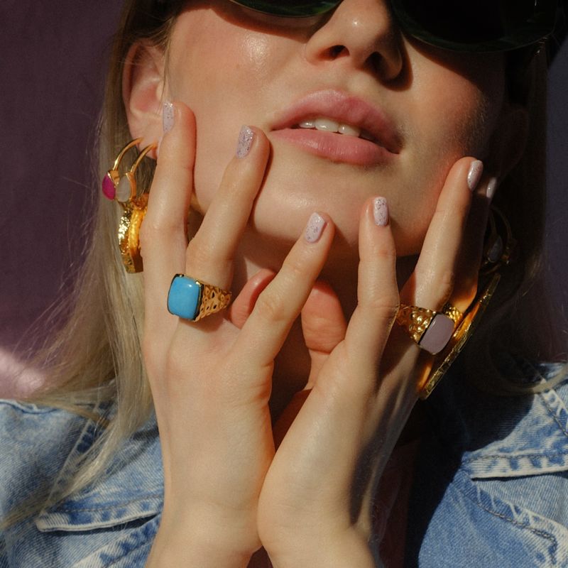 Thumbnail of 'Happy' Turquoise Gemstone Gold Ring image