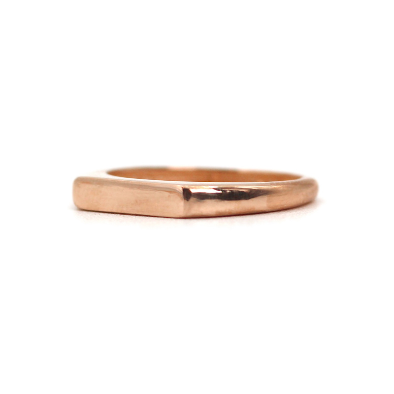 Thumbnail of Harmony Bar Signet Ring - Rose Solid Gold — Crafted By Hand, Designed For Seamless Comfort And Modern Balance image