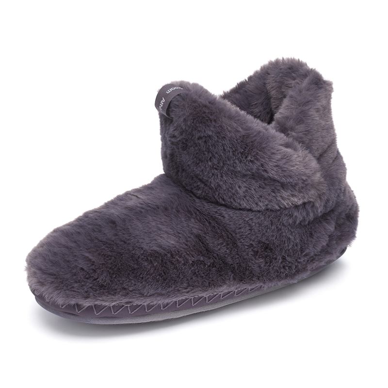 Thumbnail of Harriet - Recycled High Density Faux Fur Slipper Boot - Ink/Purple image