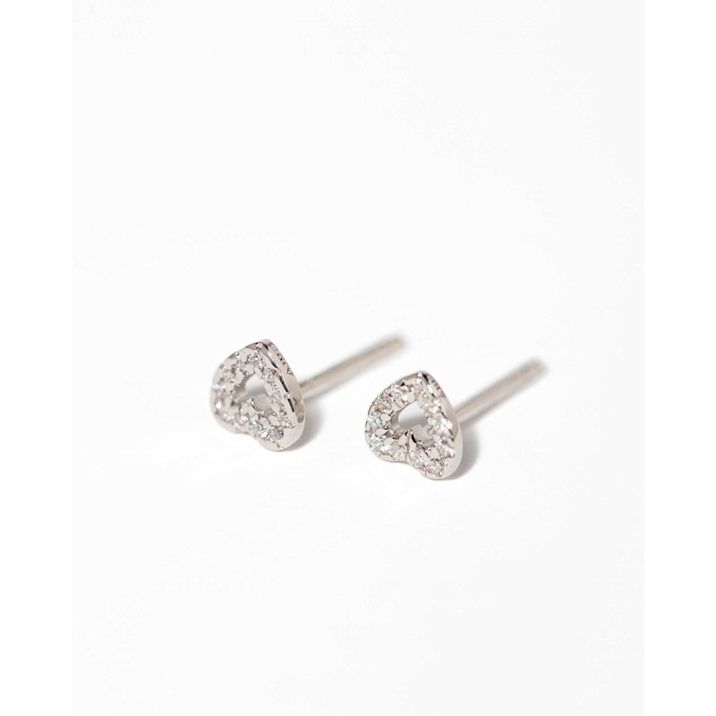 Thumbnail of Diamond Pave Heart Studs image