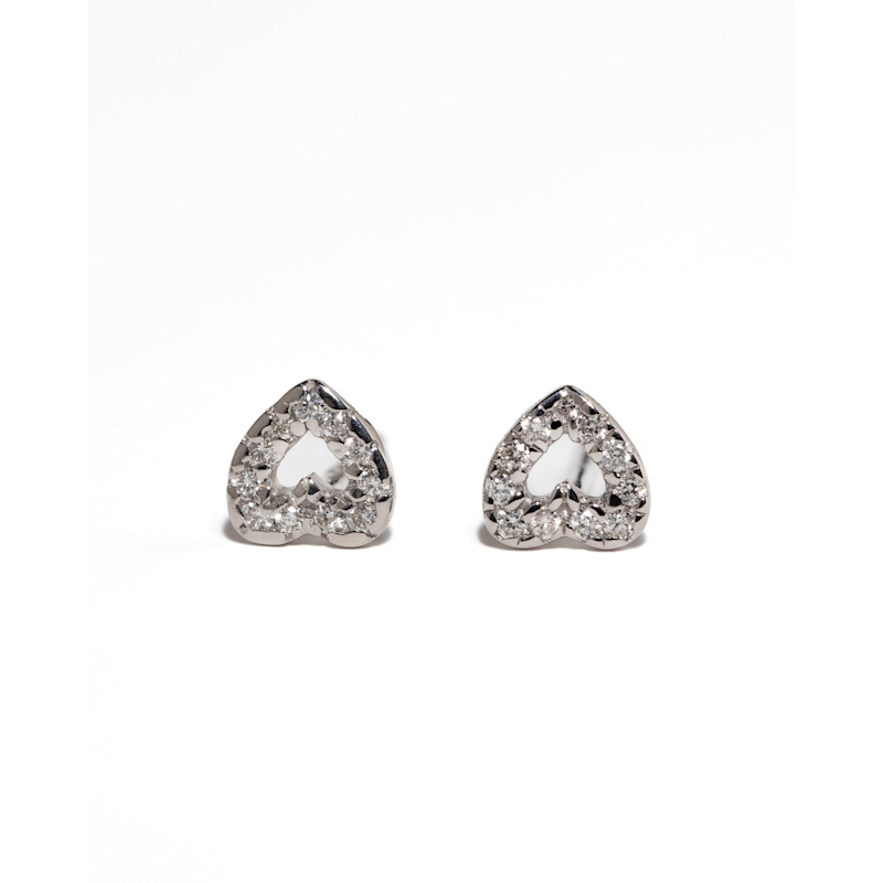 Thumbnail of Diamond Pave Heart Studs image