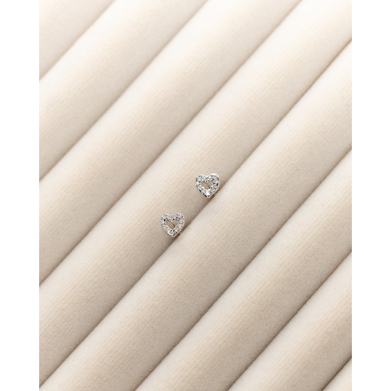 Thumbnail of Diamond Pave Heart Studs image