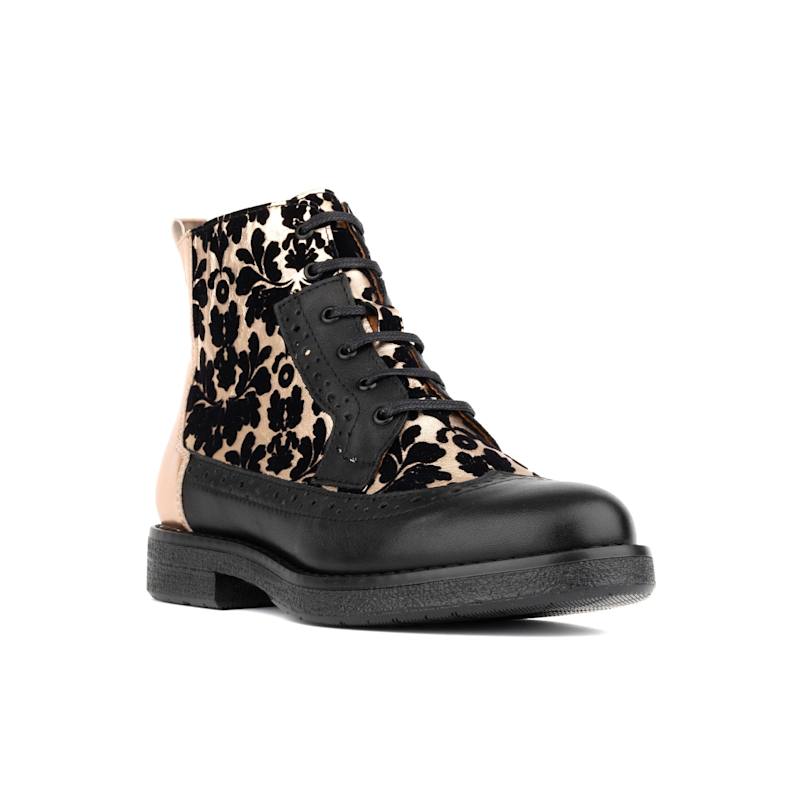 Hatter Black Rose Gold Womens Ankle Boots by Embassy London USA