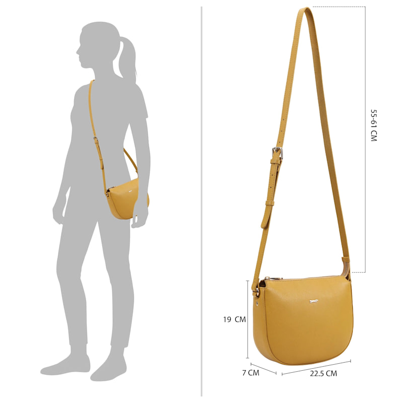 Thumbnail of Hazara Leather Crossbody Bag - Bright Gold image