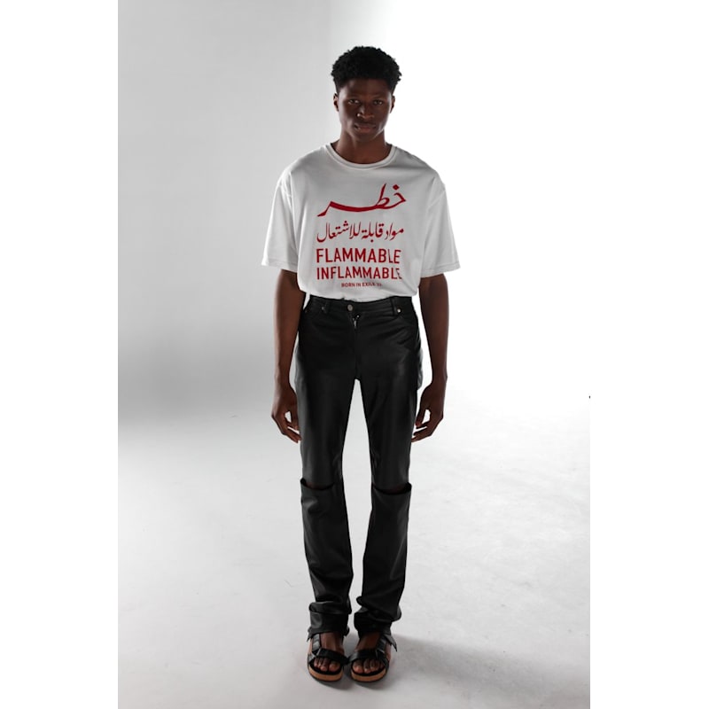 Thumbnail of Graphic Organic Cotton T-Shirt - White - "Hazard" image