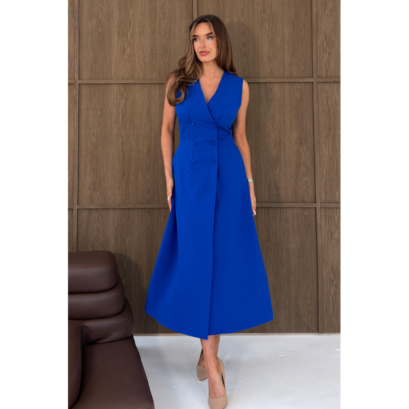 knee length dresses for ladies Red Square Neck Tailored Dress main image 0