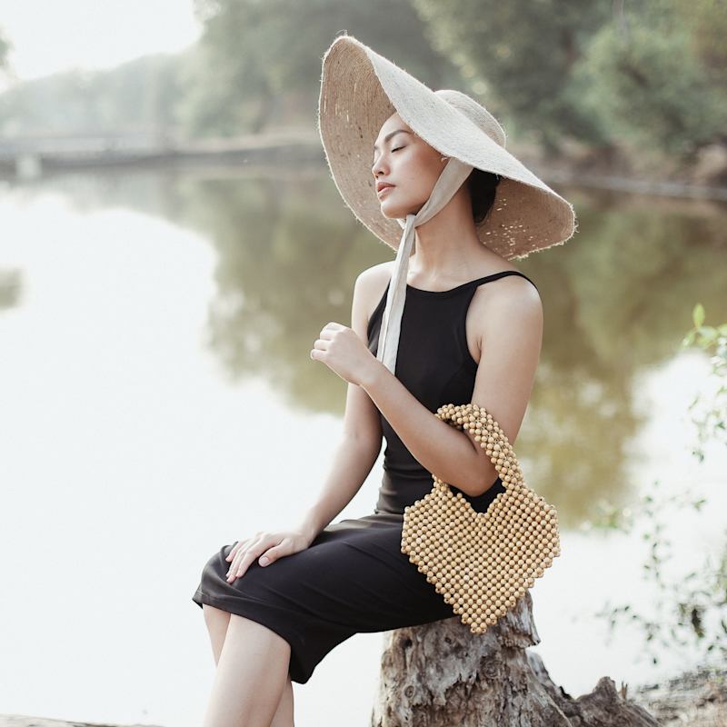 Thumbnail of Hati Heart Wood-Beaded Tote Bag image