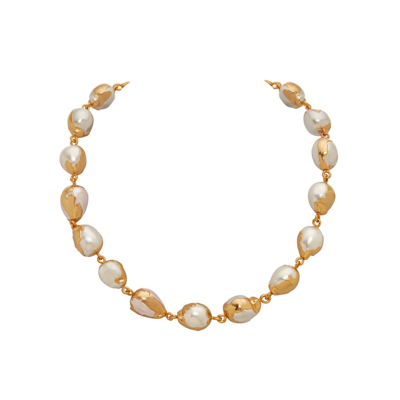 Thumbnail of Gold Luna Necklace With Baroque Pearls image