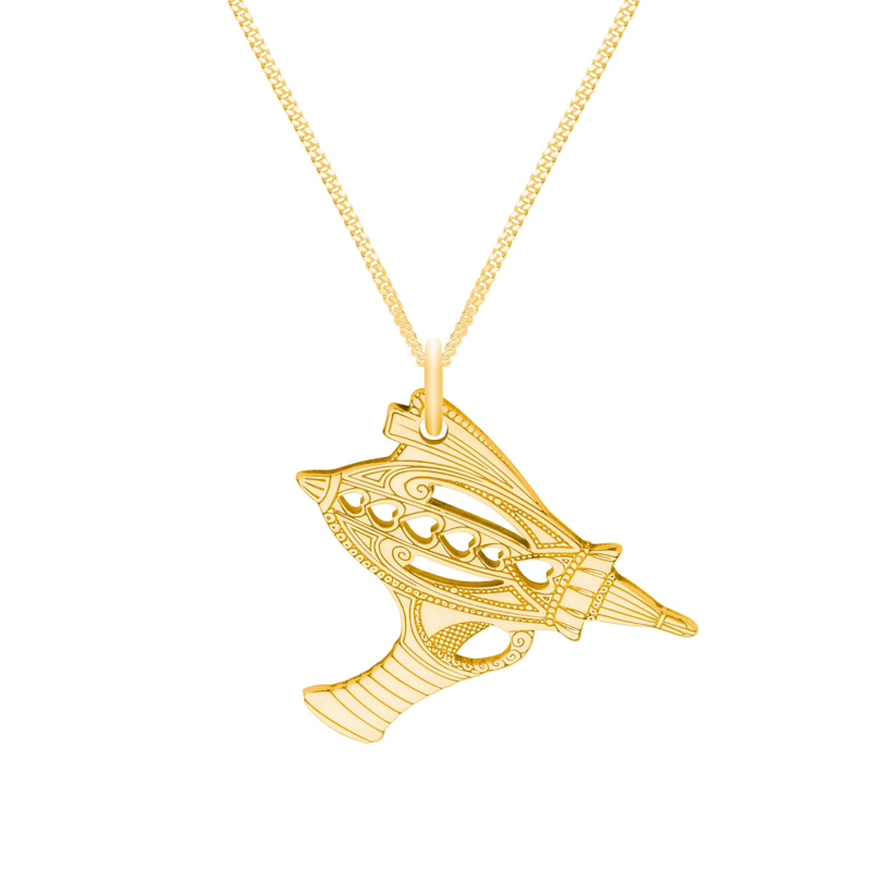 Thumbnail of Medium Gold Ray Gun Pendant Necklace image