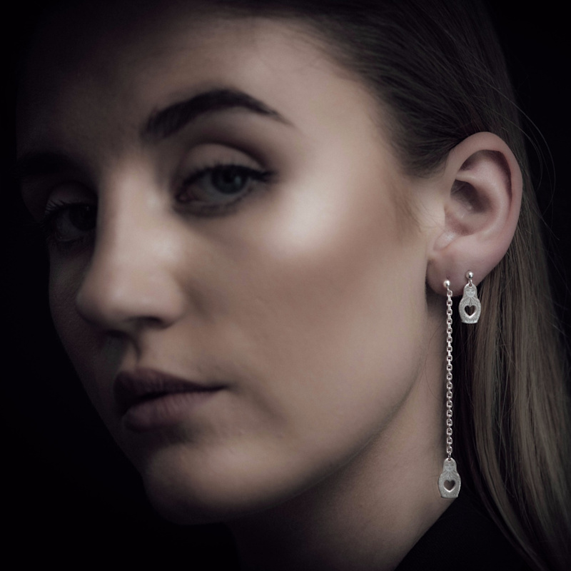 Thumbnail of Silver Russian Doll Single Long Drop Earring image