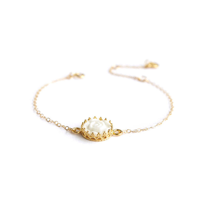 Thumbnail of Porcelain Moonlight Rose Charm Bracelet image
