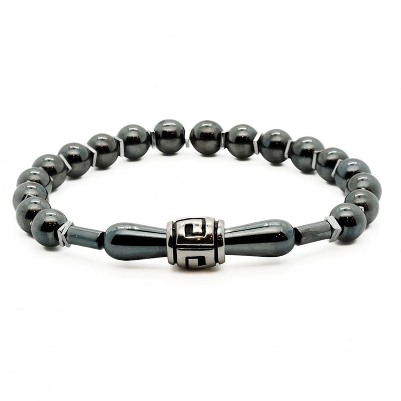 Thumbnail of Healing Hematite Men Beaded Bracelet - Silver image