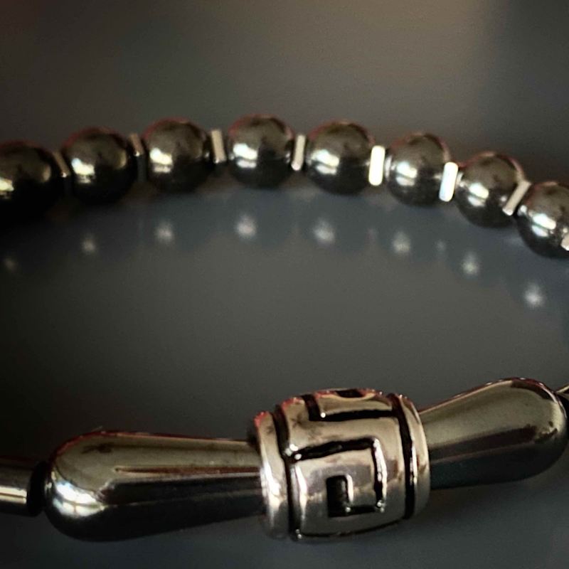 Thumbnail of Healing Hematite Men Beaded Bracelet - Silver image