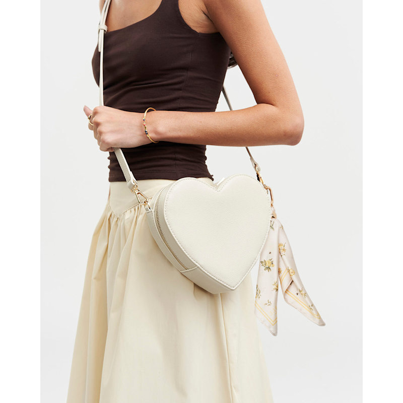 Thumbnail of Heart Crossbody Bag In Stone image