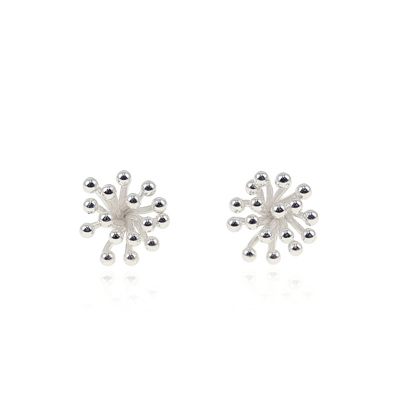 Thumbnail of Heather Bloom Mini Silver Flower Stud Earrings image
