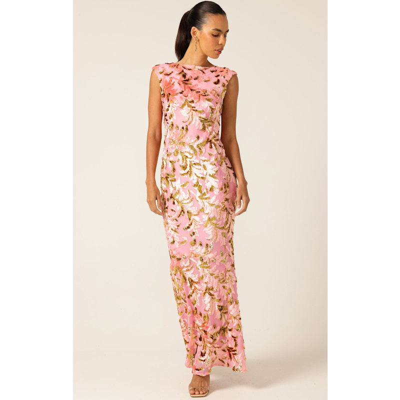 dear emilia a new glow maxi dress rose gold Yara main image 1