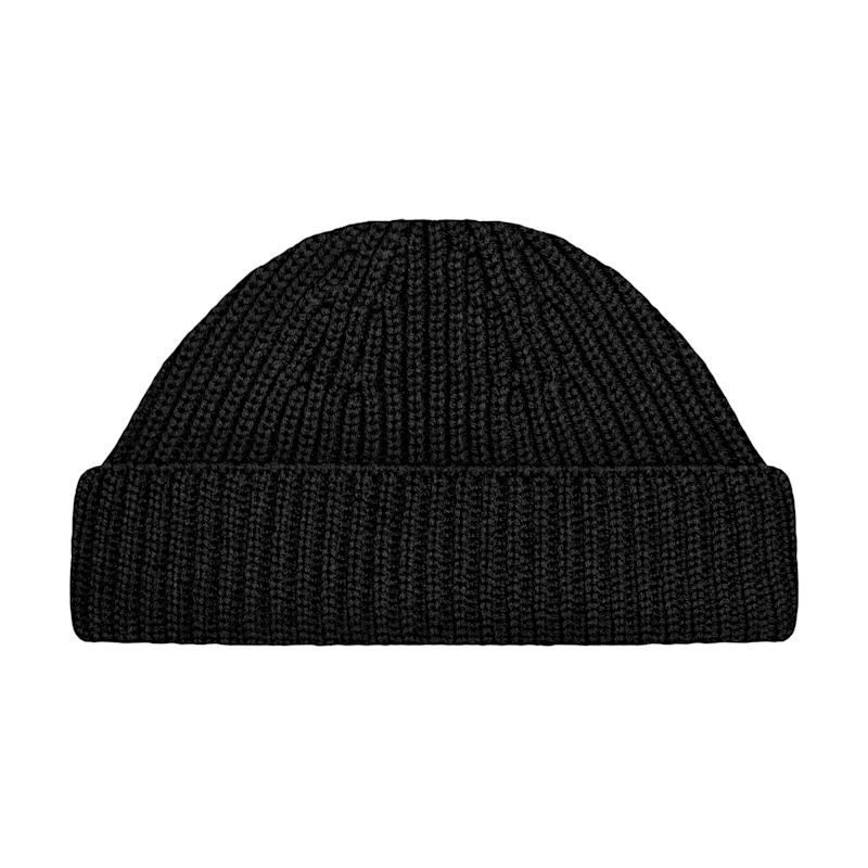 Thumbnail of Heavyweight Extra Fine Merino Caster Fisherman Beanie - Black image