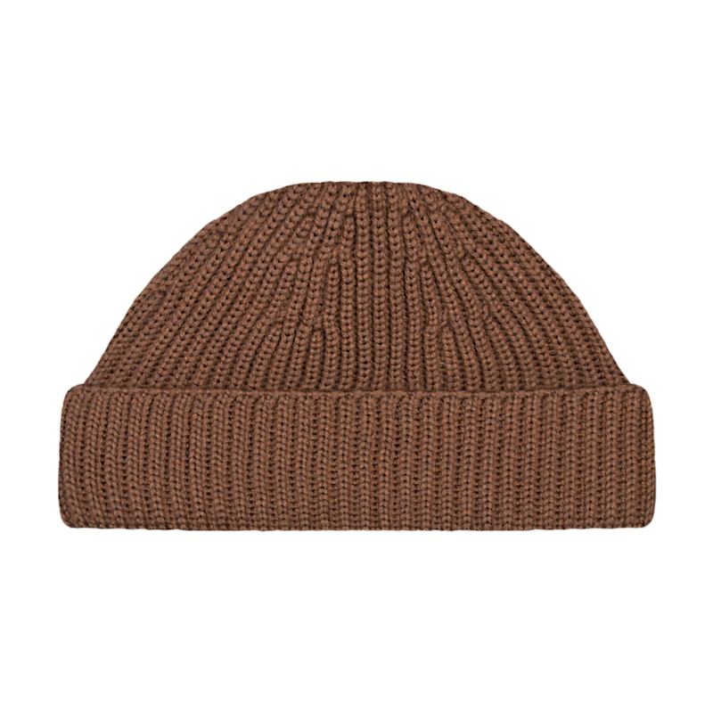 Thumbnail of Heavyweight Extra Fine Merino Craster Fisherman Beanie - Oak Brown image