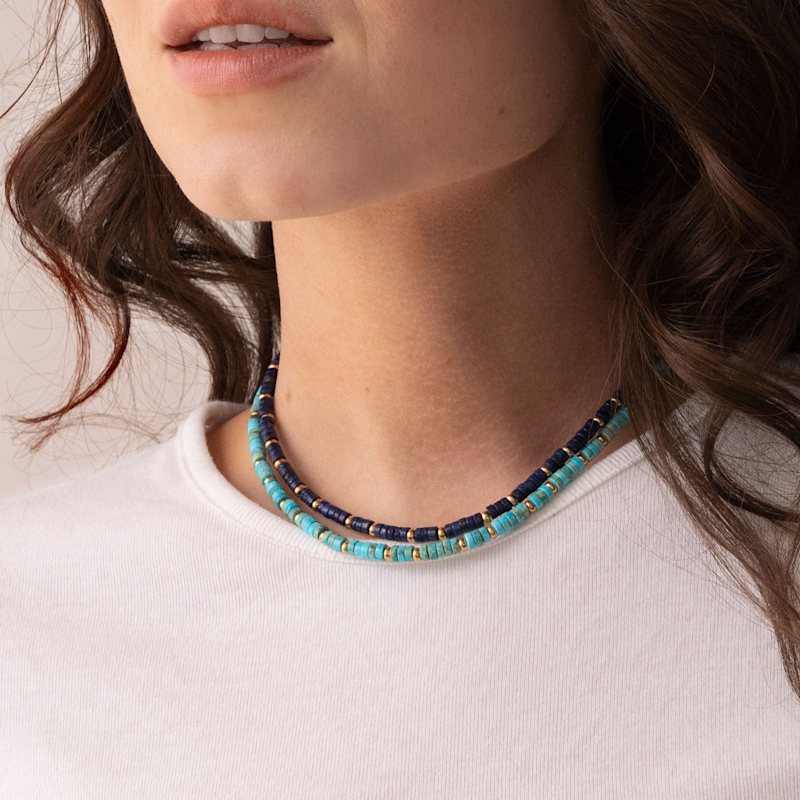 Thumbnail of Heishi Turquoise Choker With Gold image