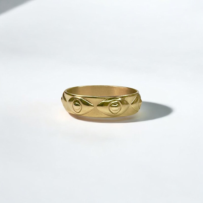 Thumbnail of Athena Evil Eye Bangle Yellow Gold image