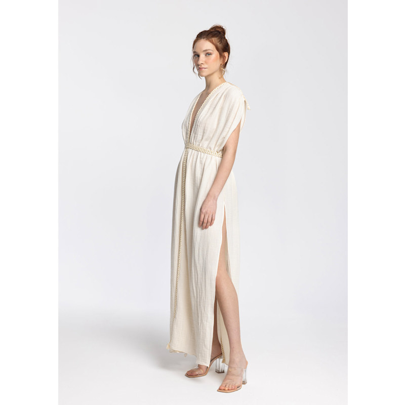 chinese dress ladies GAIA Cinched Maxi Cotton Dress - 100% COTTON main image 1