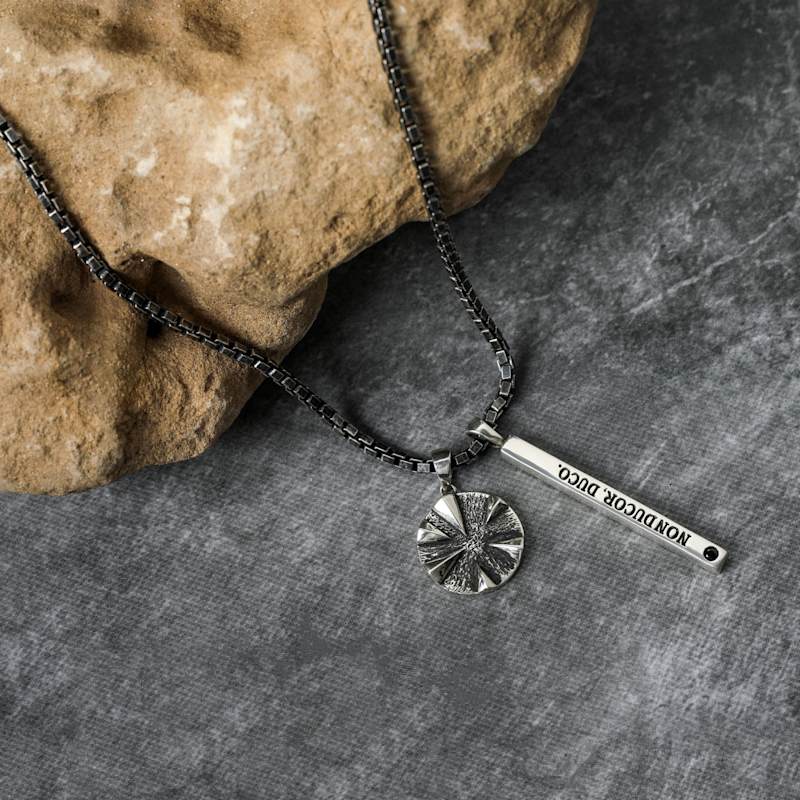 Thumbnail of Helios Sterling Silver Pendant - Oxidized Finish Men's Pendant image