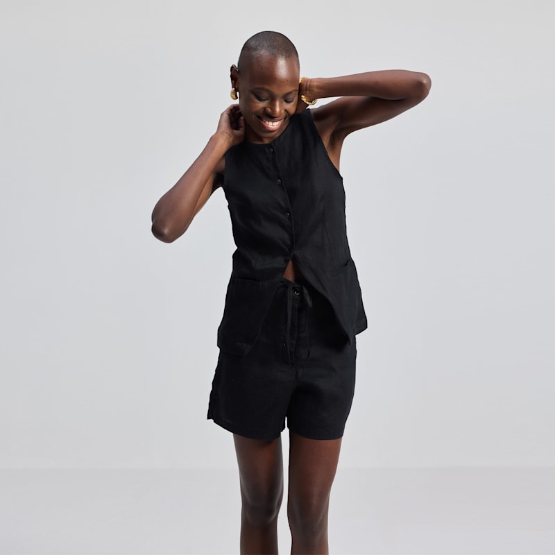 Thumbnail of Hemp Vest Jacket In Black image