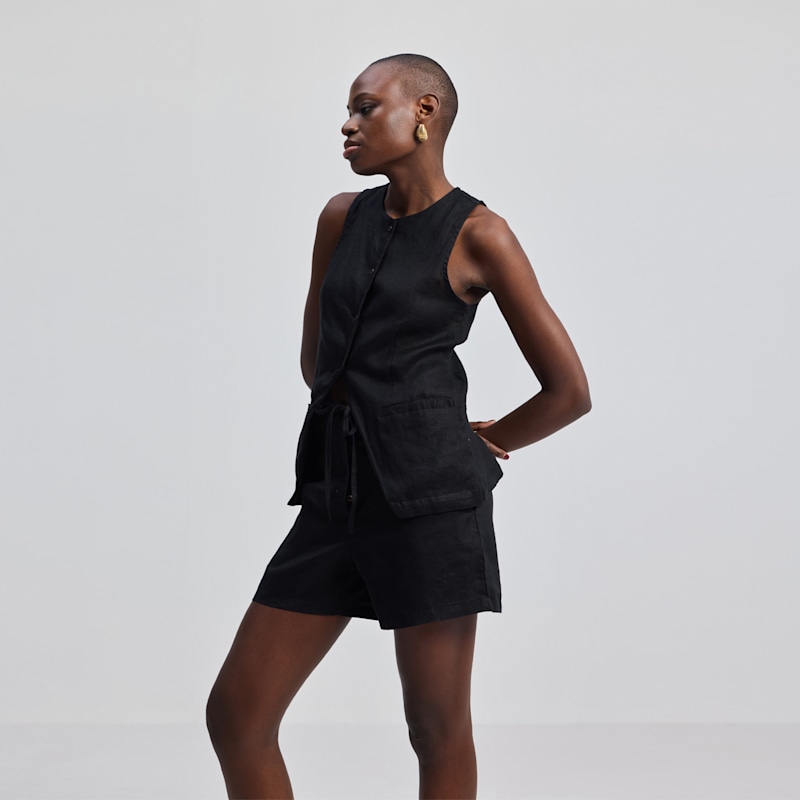 Thumbnail of Hemp Vest Jacket In Black image