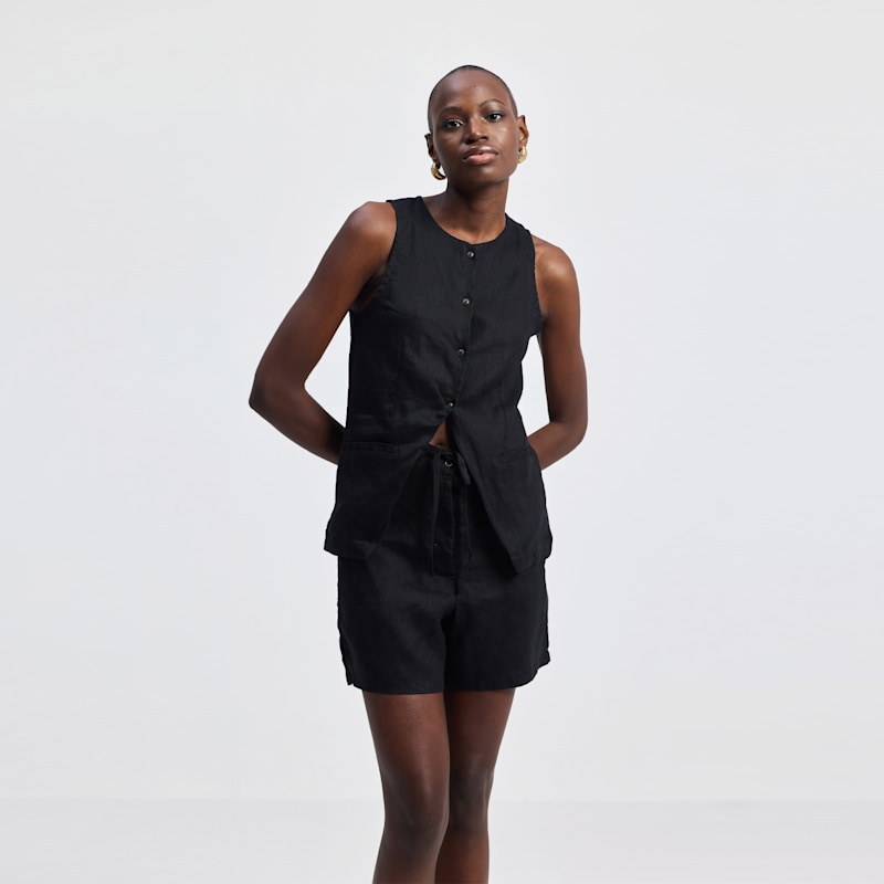 Thumbnail of Hemp Vest Jacket In Black image