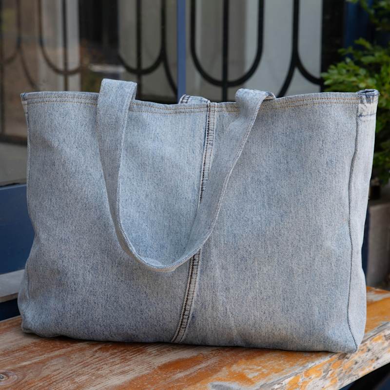 Thumbnail of Heritage Denim Tote Upcycled Snow White image