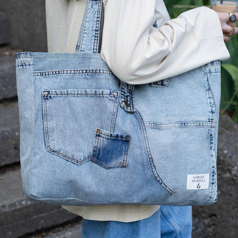Thumbnail of Heritage Denim Tote Upcycled Snow White image