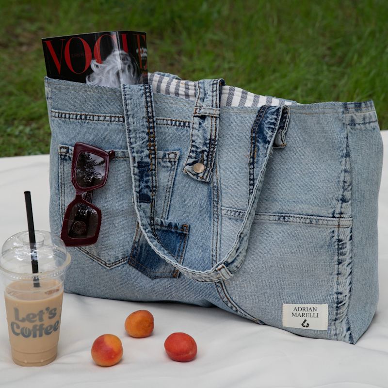Thumbnail of Heritage Denim Tote Upcycled Snow White image