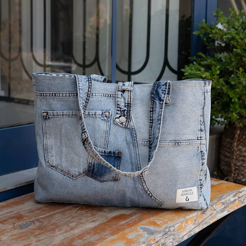 Thumbnail of Heritage Denim Tote Upcycled Snow White image