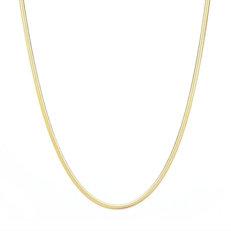 Thumbnail of Herringbone Chain Necklace, Gold Over Sterling Silver image
