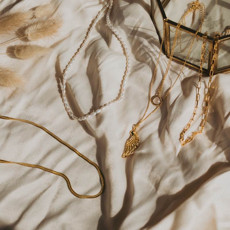 Thumbnail of Herringbone Chain Necklace, Gold Over Sterling Silver image