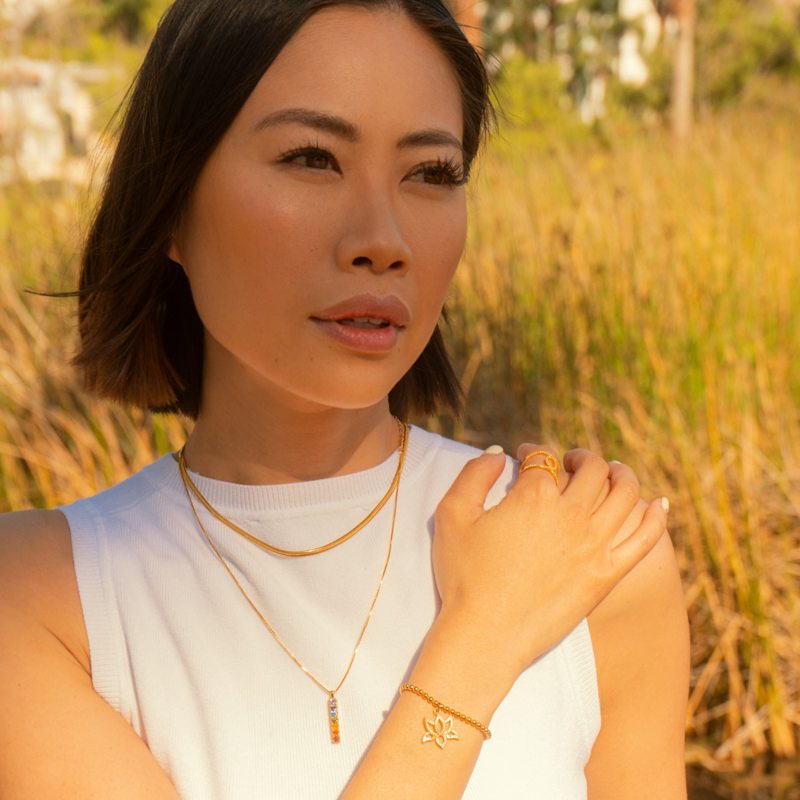 Thumbnail of Herringbone Chain Necklace, White Rhodium Over Sterling Silver image