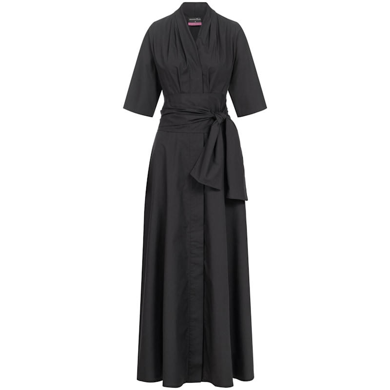 Thumbnail of Maxi Shirtdress With Detachable Wide Belt Black image