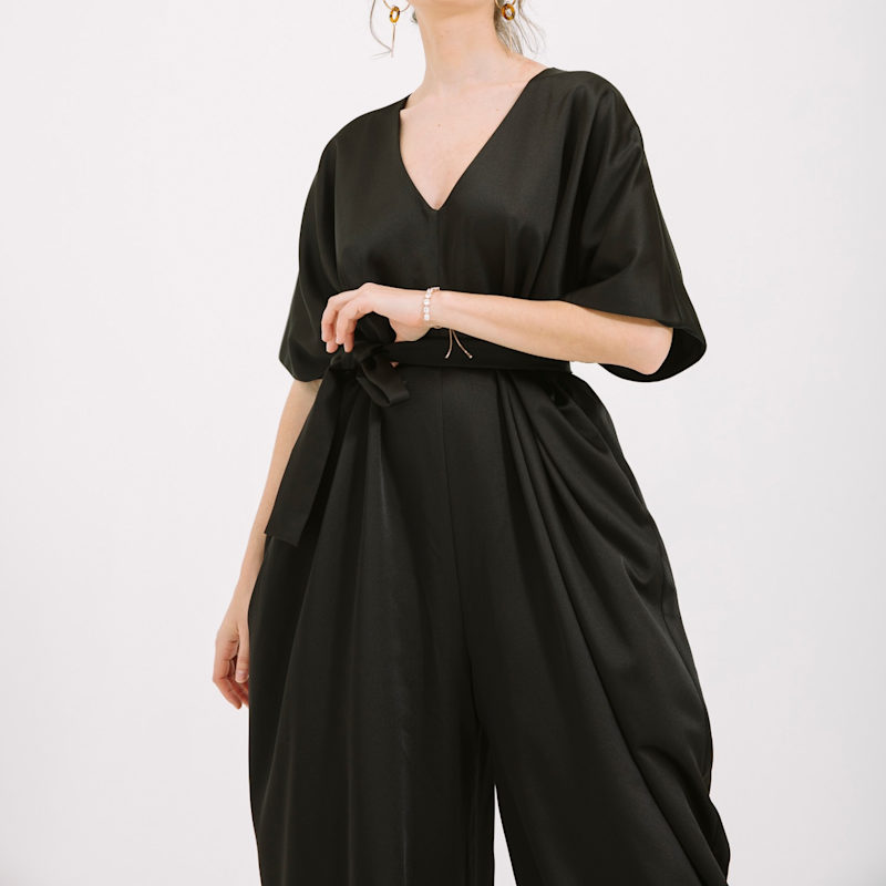 Thumbnail of Wide Leg Silk Palazzo Jumpsuit image