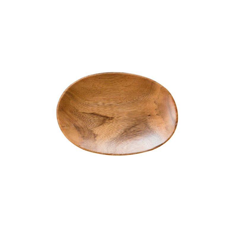 Thumbnail of Set Of Two, Acacia Nine Inch Oval Wood Dish - Wooden Tray image