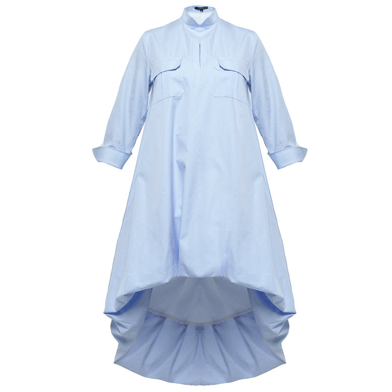 Thumbnail of High-Low Shirt Dress In Blue image