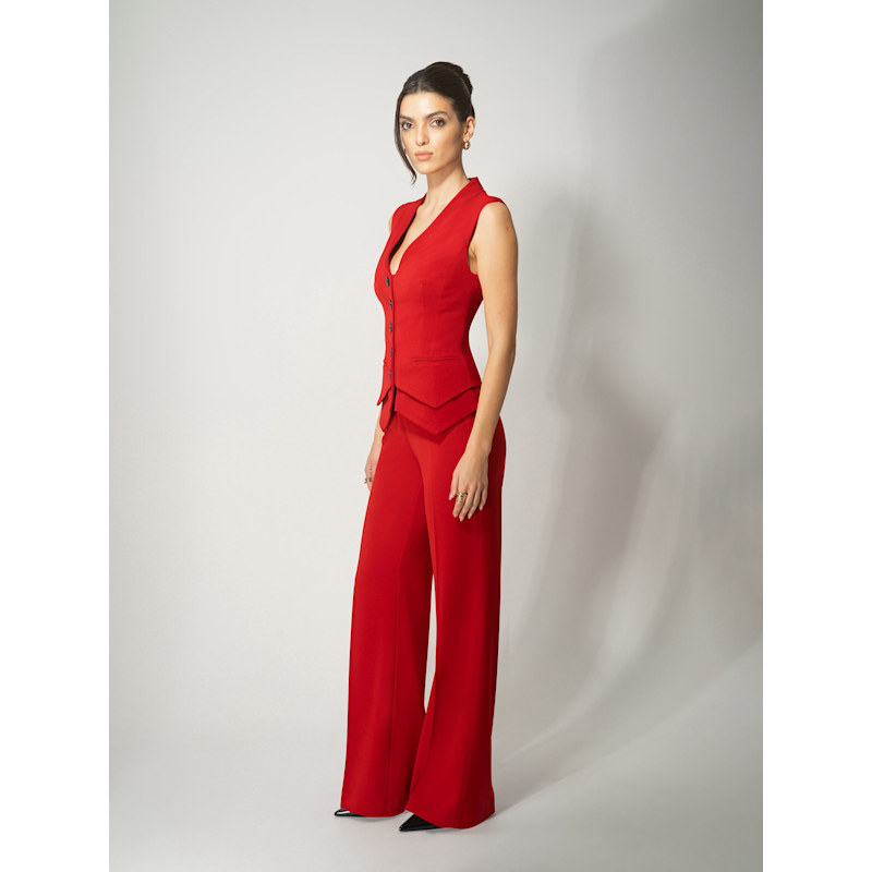 Thumbnail of Fitted Waistcoat & Trousers Set, Fierce Red image