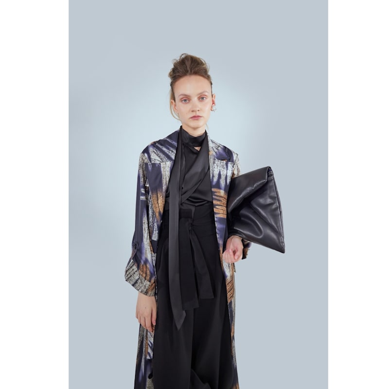 Thumbnail of High Waist Long Wide Leg Trousers – Black image