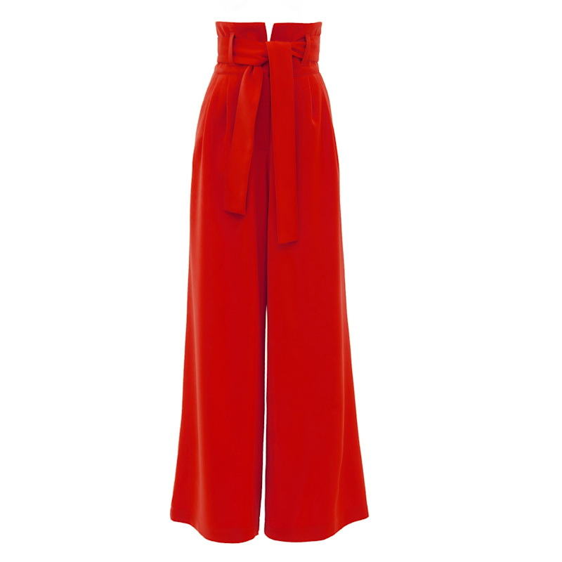 Thumbnail of High Waist Long Wide Leg Trousers – Red image