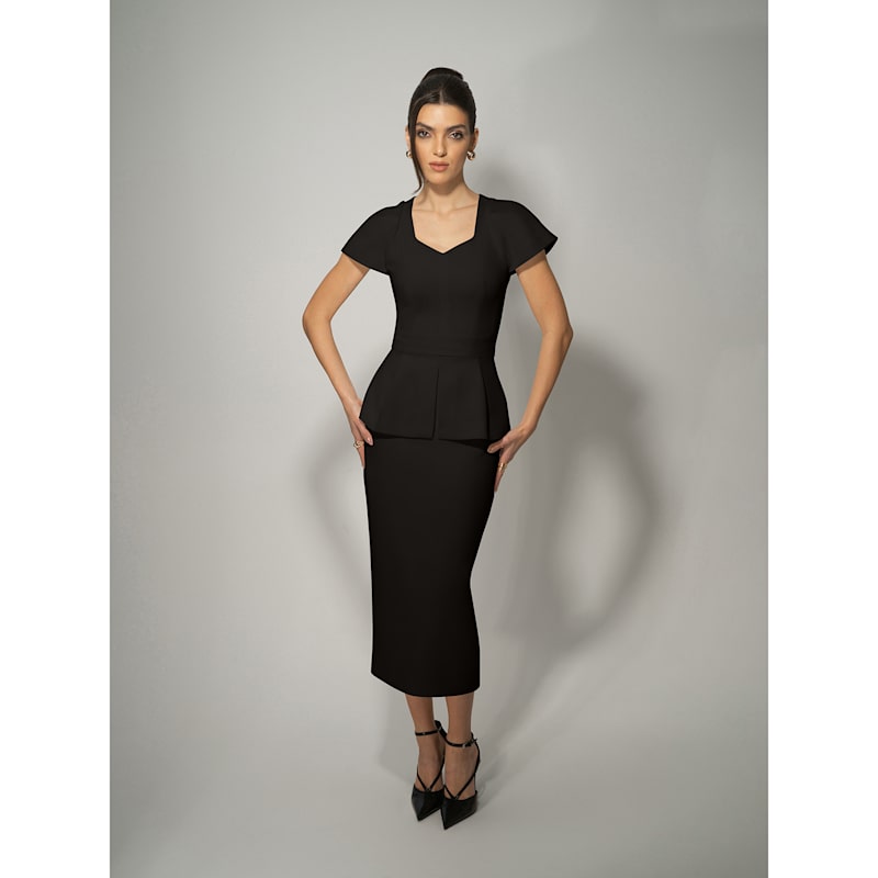 Thumbnail of High-Waist Pencil Midi Skirt - Black image
