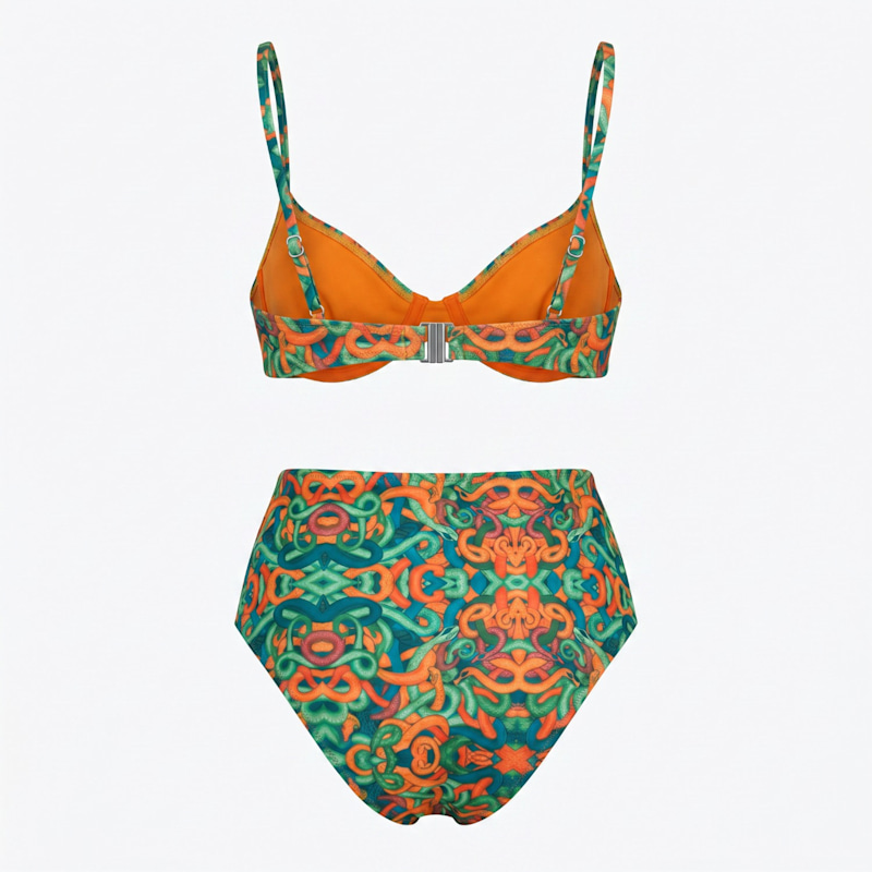 Thumbnail of High-Waisted Snakes Printm Zina Bikini Set image