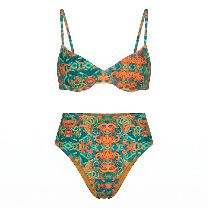 Thumbnail of High-Waisted Snakes Printm Zina Bikini Set image