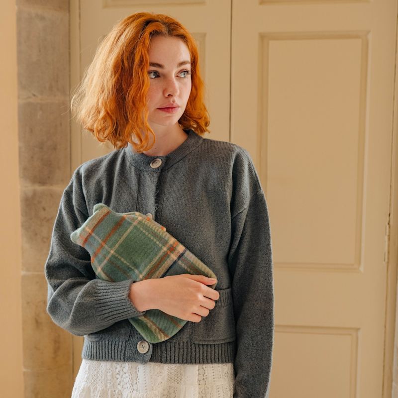 Thumbnail of Highlands At Dawn Lambswool Hot Water Bottle Green image