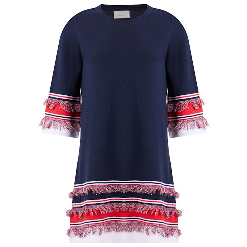 Peraluna A-form Knit Dress With Tassels - Blue