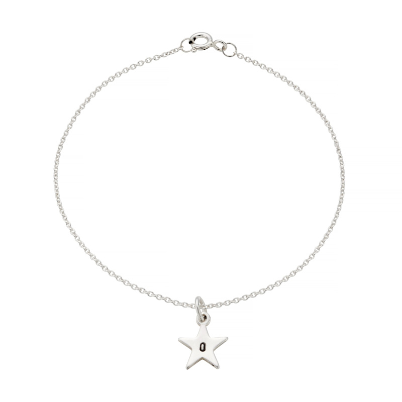 Thumbnail of Sterling Silver Initial Star Charm Bracelet image